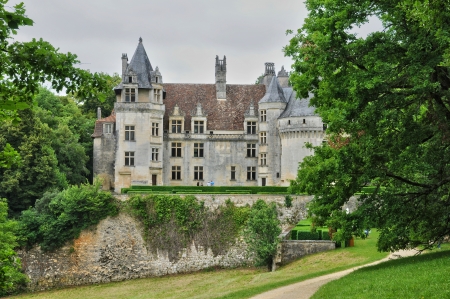 France, the renaissance castle of Puyguilhem in Dordogneのeditorial素材