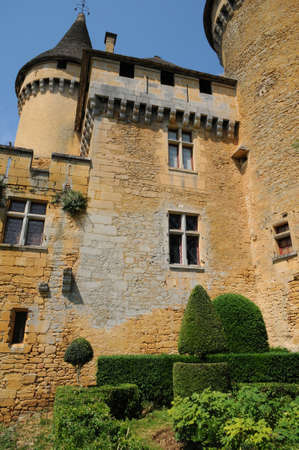 France, the picturesque castle of Puymartin in Dordogneのeditorial素材