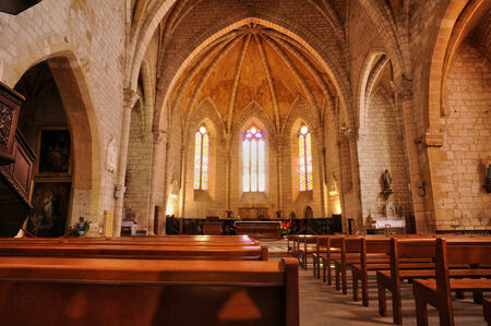 France, the church of Monpazier in Perigordのeditorial素材