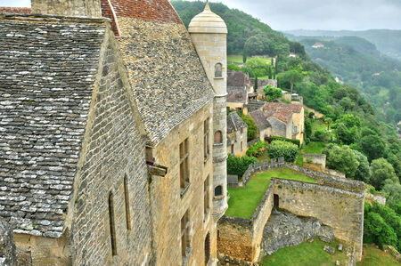 France, the middle age castle of Beynac in Dordogneのeditorial素材