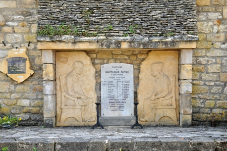 France, the war memorial of Castelnaud la Chapelleのeditorial素材