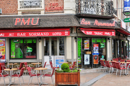France, bar in the picturesque city of Deauville in Normandieのeditorial素材