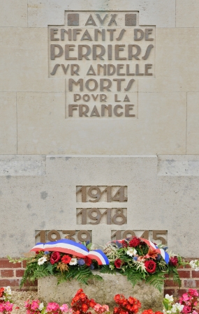 France, the war memorial of Perriers sur Andelleのeditorial素材