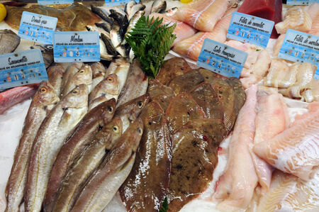 France, fish shop in the city of Honfleur in Normandie
