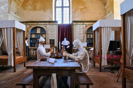 France, the old hospital of Hautefortのeditorial素材