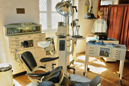 France, dental surgery in the old hospital of Hautefortのeditorial素材