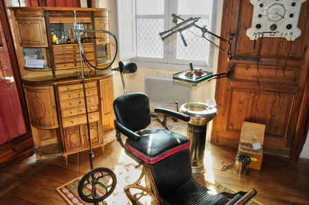 France, dental surgery in the old hospital of Hautefortのeditorial素材