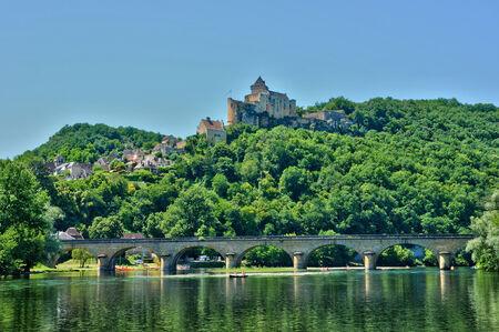 France, the picturesque castle of Castelnaud in Dordogneのeditorial素材