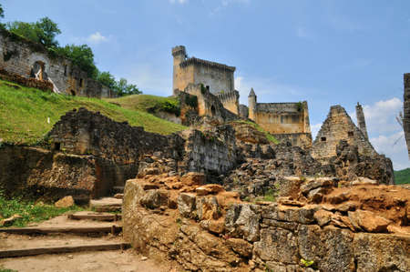France, the picturesque castle of Commarque in Dordogneのeditorial素材