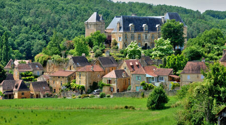 France, the picturesque village of Berbiguieresの写真素材