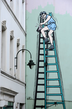 Belgium, fresco in the picturesque city of Brusselsのeditorial素材