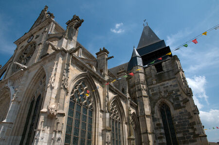 France, the picturesque church of Houdan  の写真素材