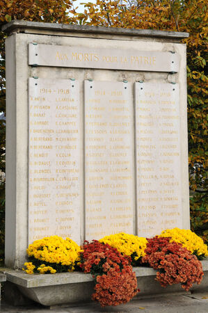 France, the war memorial of les Mureaux in Les Yvelines  のeditorial素材