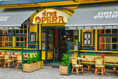 Belgium, a restaurant in the picturesque city of  Brusselsのeditorial素材