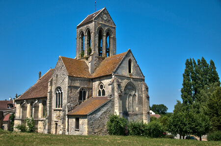 Ile de France, the Saint Germain church of ClÃ©ry en Vexinの写真素材