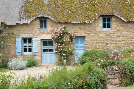 France, old hamlet of Kerhinet in Saint Lyphardのeditorial素材