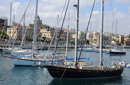 Republic of Malta, the picturesque bay of Valettaの写真素材