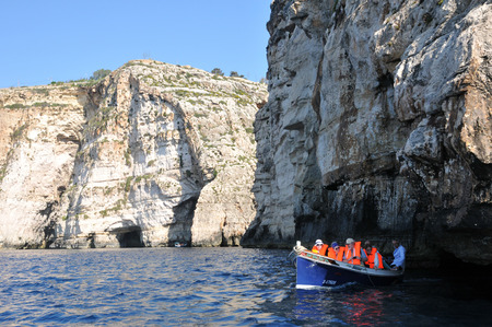 Republic of Malta, the picturesque site of Blue Grotto in Wied Iz Zurrieqのeditorial素材