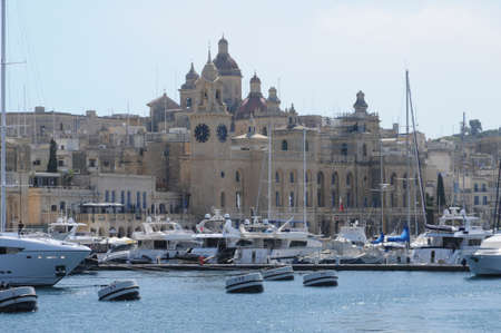 Republic of Malta, the picturesque bay of Valettaのeditorial素材