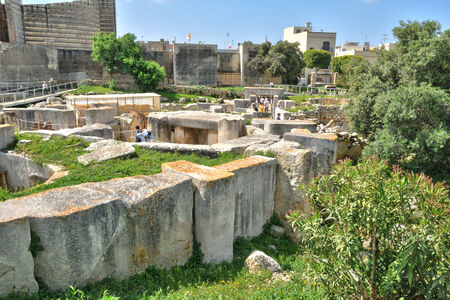 Republic of Malta, the megalithic temples of Tarxienのeditorial素材