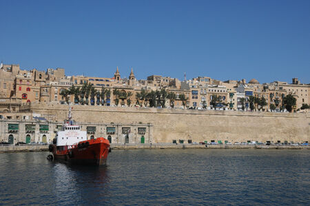 Republic of Malta, the picturesque bay of Valettaのeditorial素材
