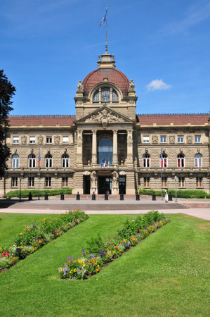 France, the Palais du Rhin in Strasbourg in Bas Rhin のeditorial素材