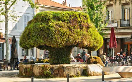 France, the mossy fountain of Salon de Provence in Bouche du Rhoneのeditorial素材