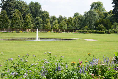 the park of the castle of Rambouillet in Les Yvelinesの写真素材