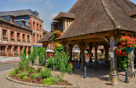 France, the picturesque covered market of Lyons la Foretのeditorial素材