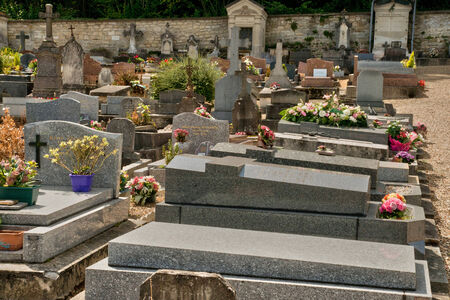 Ile de France the cemetery of Villennes sur Seineのeditorial素材