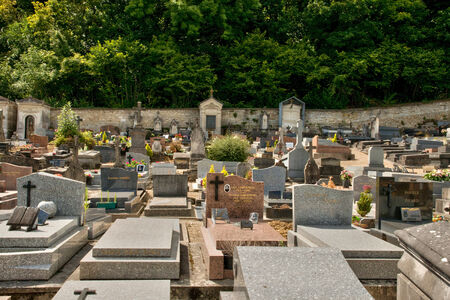 Ile de France the cemetery of Villennes sur Seineのeditorial素材