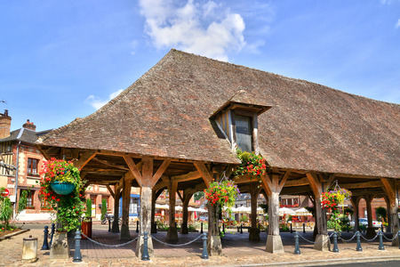 France, the picturesque covered market of Lyons la Foretのeditorial素材