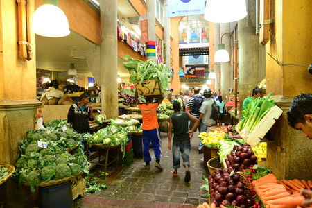 Africa, the picturesque market of Port Louis in Mauritius Republic のeditorial素材