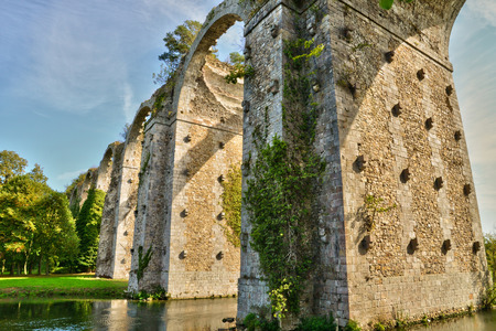 France, the picturesque aqueduct of Maintenon in Eure et Loir  の写真素材
