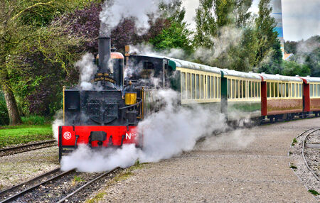 France, the picturesque Chemin de Fer de la Baie de Somme in Le Crotoyのeditorial素材