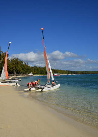 Africa, the picturesque area of  La Pointe aux Canonniers in Mauritius Republicのeditorial素材