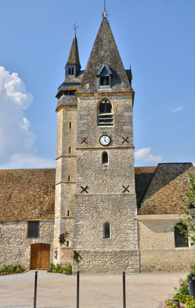 Ile de France, the picturesque church of La ChaussÃ©e d Ivryの写真素材