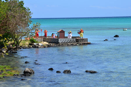 Africa,  indian temple in La Pointe aux Canonniers in Mauritius Republicのeditorial素材