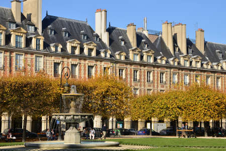 France, the picturesque Place des Vosges in Paris