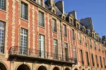 France, the picturesque Place des Vosges in Parisの写真素材