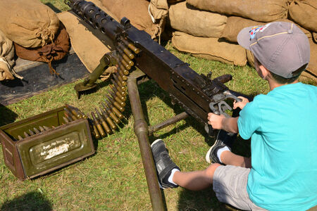 France,  old military equipment of the second world war in air show of Verneuil sur Seineのeditorial素材