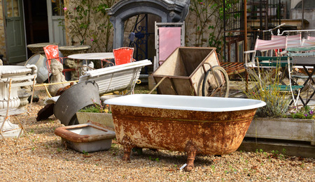 France, antic shop in the picturesque village of Mauletteのeditorial素材