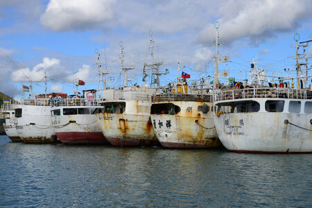 Africa, boats in Port Louis city in Mauritius Island