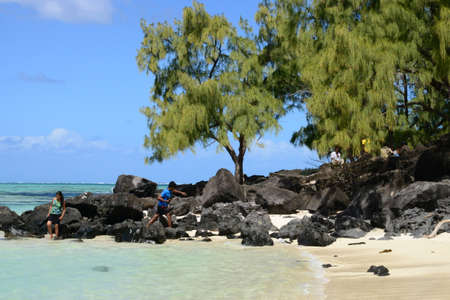Mauritius, the picturesque Ile aux cerfs in Mahebourg areaの写真素材