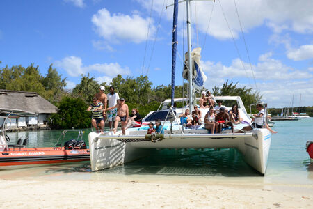Mauritius, the picturesque Ile aux cerfs in Mahebourg areaのeditorial素材