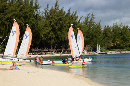 Africa, the picturesque area of La Pointe Aux Canonniers in Mauritiusのeditorial素材