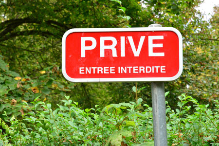 restricted admission sign, in ile de franceの写真素材