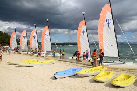 Africa, the picturesque area of La Pointe Aux Canonniers in Mauritiusのeditorial素材