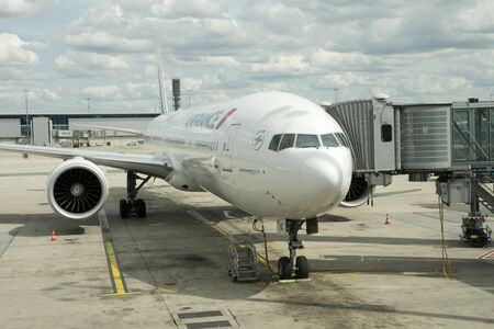 Ile de France, a plane in Charles de Gaulle airport in Val d Oiseのeditorial素材