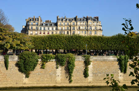 France, the picturesque quay in the city of Parisのeditorial素材